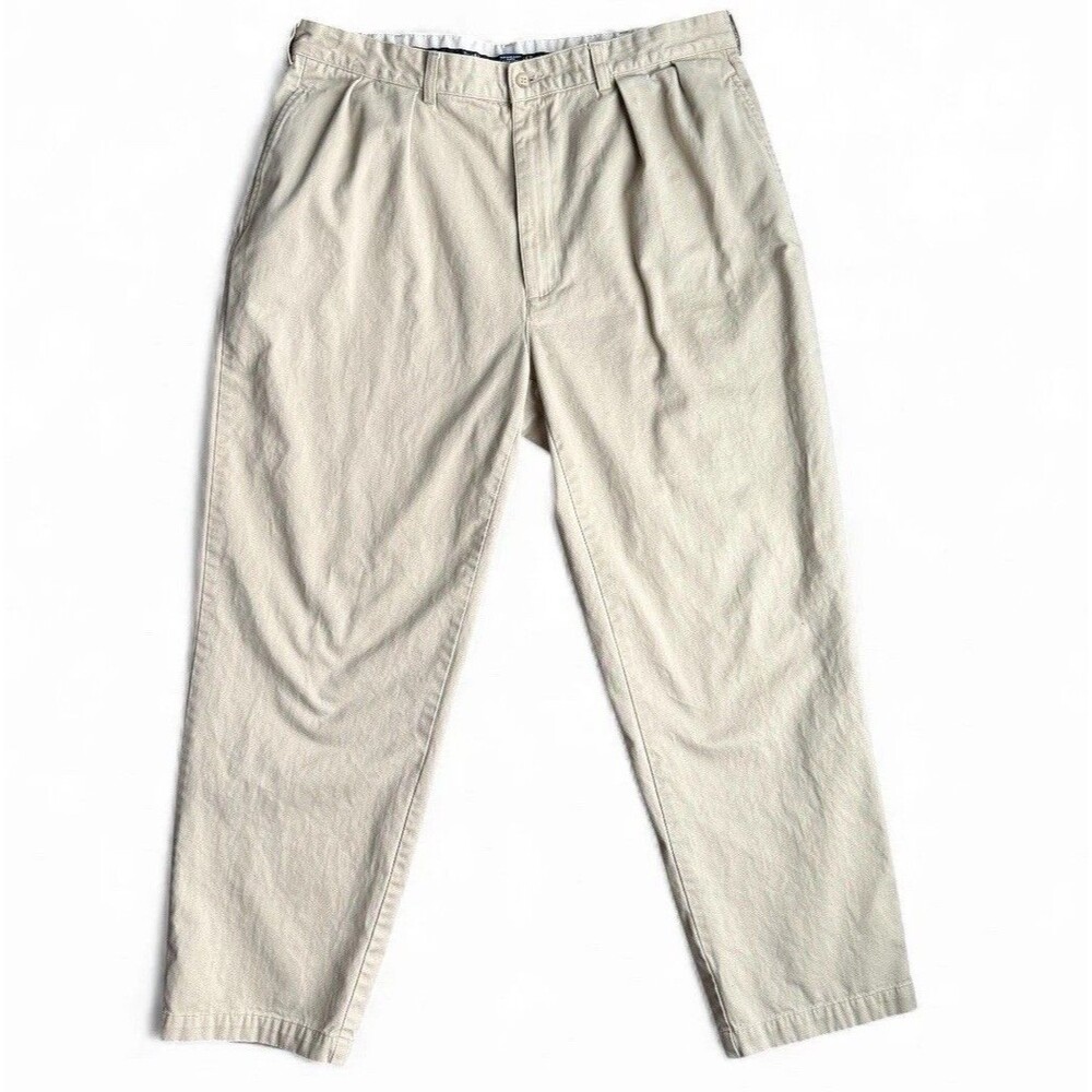 Vintage Polo Ralph Lauren Pants Khaki Pleated Chino Mens 38x30 USA 90s